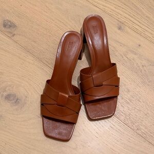 Zara Women's Tan Leather Mules